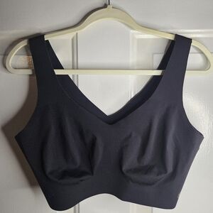 Honeylove V-Neck Bra Non-Padded Wire Free Smoothing Black Size XLarge